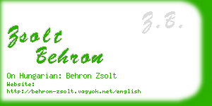 zsolt behron business card